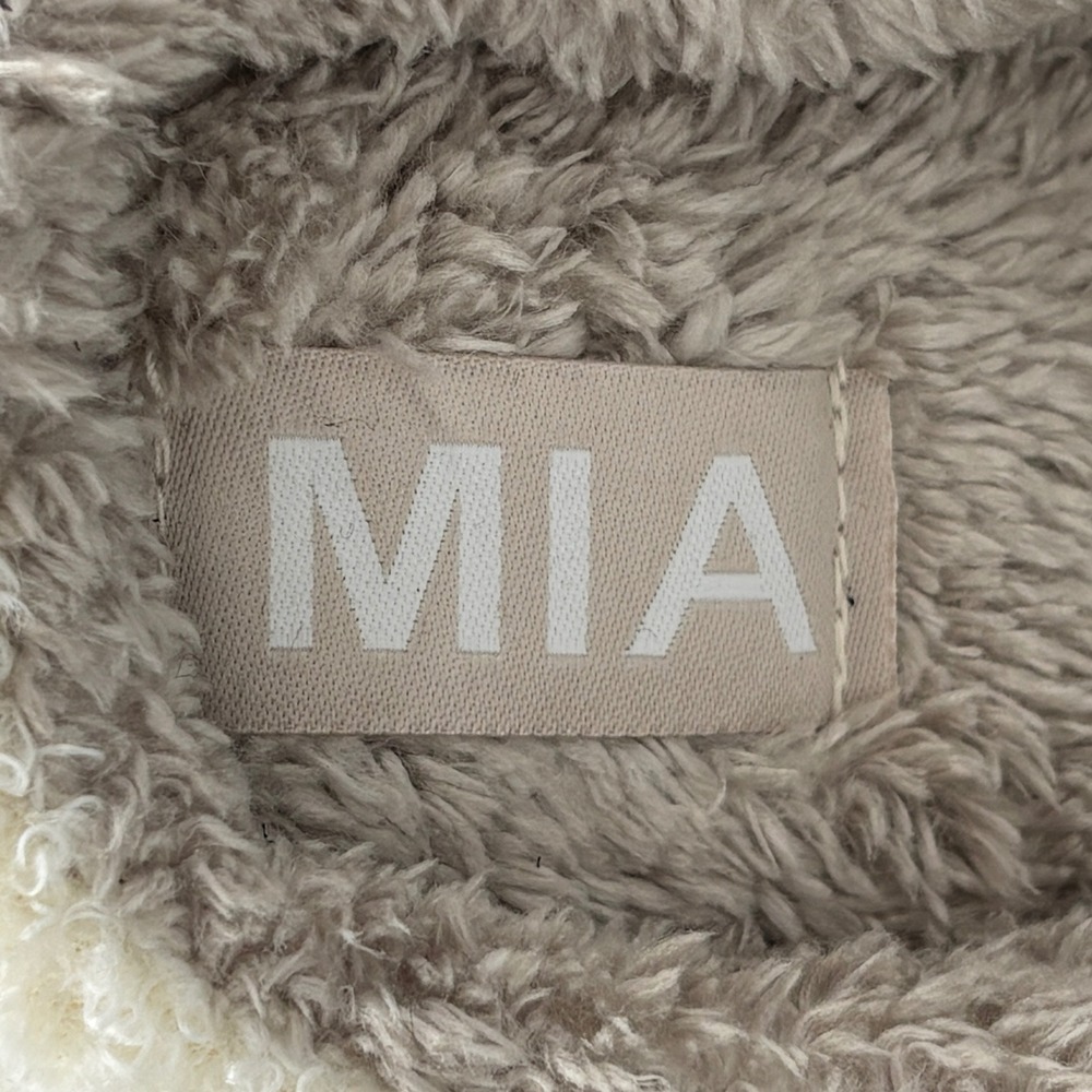 Mia Cozi Bow Slipper Cream Leopard Women Size 6 Faux Fur Loungewear Cozy Warm - Picture 9 of 11